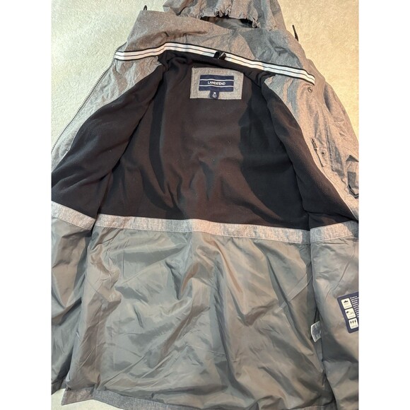 Lands' End Womens Squall Parka Jacket Medium Gray Fleece Lined Lightweight Coat - Picture 6 of 8